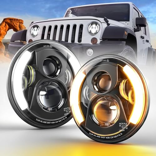 BraveWAY Faro Led 7 pollici 2 fari LED per proiettore DRL 7 150W con luci stradali per moto