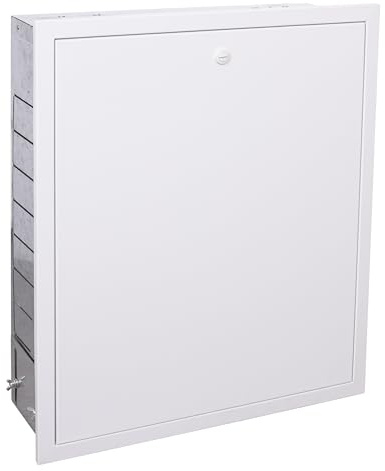 Coffret métal encastrable pour collecteurs de 2 à 6 départs avec un système d’ouverture rapide et une porte amovible, pour une installation discrète dans le mur NOYON & THIEBAULT