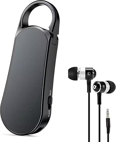 Enregistreur de voix espion avec 64 Go - 35 heures d'enregistrement en 192 kbps - Casque cadeau pour écouter - Enregistreur vocal espion caché - Batterie longue durée 280 mAh