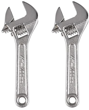 oupados 2 Stück 4inch/100mm Mini Verstellbarer Schraubenschlüssel Silber Profi Rollgabelschlüssel für Industrie, Haushalt, Mechanische Reparatur AutoreparaturMultifunction