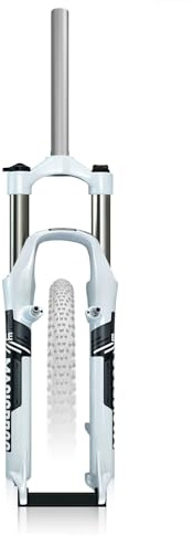 Freno De Disco/V Horquilla De Suspensión para Bicicleta De Montaña 26IN Horquilla Delantera Mecánica Liberación Rápida Recorrido 110mm Tubo Recto De 1-1/8'' Bloqueo Manual(White-Grey)