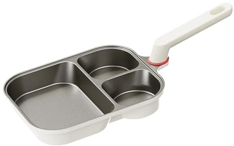 Byeaon 3-i N-1 Poêle en forme de tasse de grande capacité, facile à utiliser et à nettoyer, 24,5 x 20,5 x 3,8 cm, poêle à crêpes, omelette en céramique titane, antiadhésive, répartition homogène de la