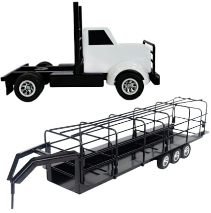 Little Buster Rancher’s Trucking Set | Metal Semi Truck & Triple Axle Gooseneck Stock Trailer | Collector Display Bundle | Unique Gift for Birthday Celebrant, Collector, Hobbyist