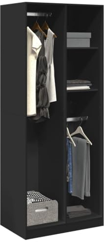 Generiskt klädskåp, sovrum, nattduksbord, universalskåp, för användning i hotell, lägenheter, kontor, bibliotek, (svart, 80 x 50 x 200 cm)