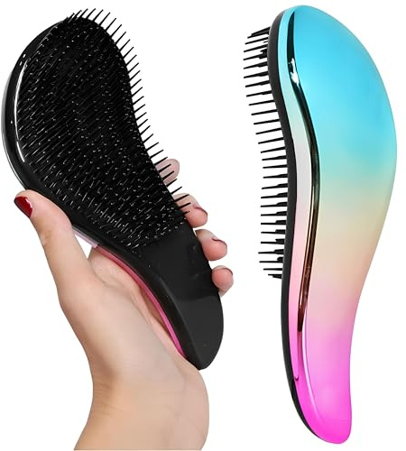 Spazzola Districante Con Setole a 3 Altezze Rainbow - Scioglinodi per Capelli Bagnati, Asciutti, Sottili, Folti e per i Più Piccoli - Tutti i tipi di Capelli. Nodi Bambini Professionale