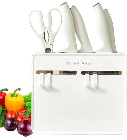 Supporto da parete per utensili da taglio e utensili da cucina | Conservazione per pelapatate, strofinacci e | supporto per forbici da cucina – per pelapatate, strofinacci, spugne, spazzole, stoviglie