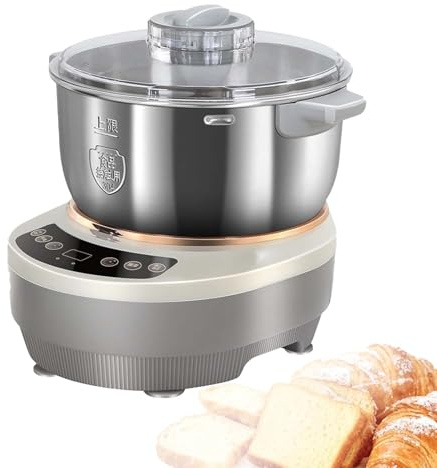 EXSHUING Amasadora Eléctrica Para Panificación, Amasadora De Acero Inoxidable Con Temporizador Función De Fermentación Y Temporizador Integrados, Capacidad De 5 L/5.3 Qt Y 7 L/7.4 Qt(5L)