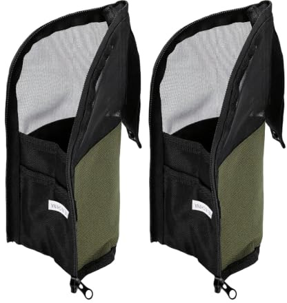 Generic Set med 2 Utomhusmesh Bestickpåsar med Andningsbar Design för Campingvandring och Fiske 3,94 X 9,84 Tum (OD Grön)