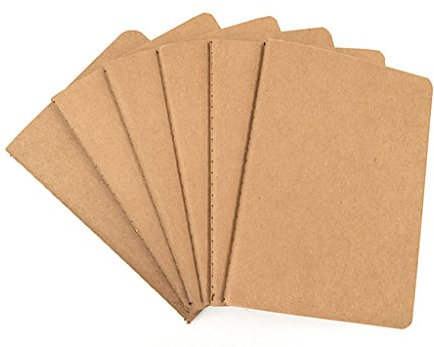 ALIMITOPIA ficka anteckningsbok 6-pack brun softcover trådbunden liten anteckningsbok journal dagbok anteckningslapp, A6-storlek (4 x 5,5 tum), 30 ark (tomma sidor)
