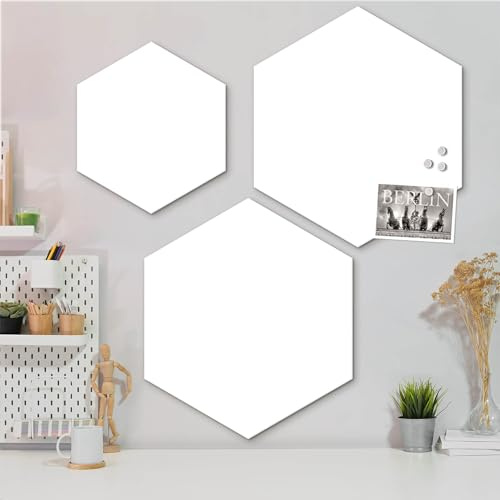 banjado Glas Magnettafel (55 x 48cm) - Magnetwand Glas - Magnetpinnwand als Memoboard - Pinnwand Magnettafel Küche, Büro, Kinderzimmer in der weiß