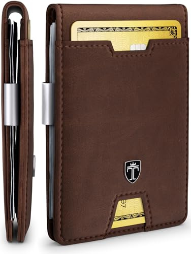 TRAVANDO Austin - Cartera Delgada para Hombre con Clip para Dinero, Bloqueo RFID, Soporte para Tarjetas de crédito Plegable con Caja de Regalo