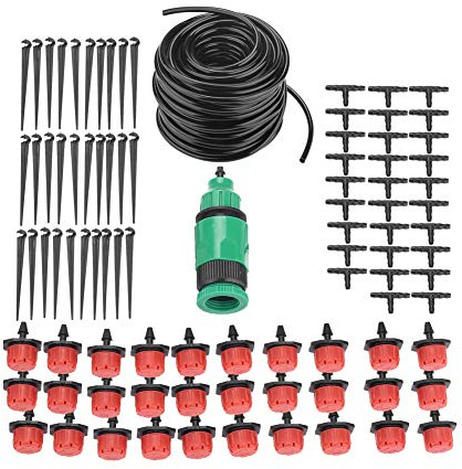 Tropfbewässerungsset Mikro-Bewässerungssystem Automatische Bewässerungsausrüstung für Garten-Rasen-Patio-Gewächshaus(25m)