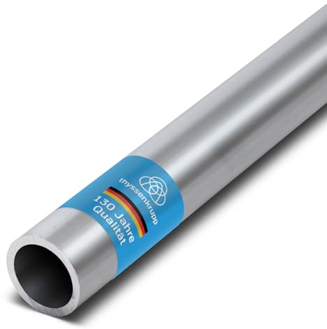 thyssenkrupp Aluminiumprofil – Rundrohr EN AW-6060 – Alurohr für Konstruktion & Montage – Aluminium Rundprofil – Ø 40 x 3 mm, 2450 mm Länge