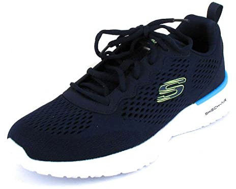Skechers Skech-Air Dynamight Tuned Up, Zapatillas de Deporte Hombre, Navy Engineered Mesh PU Lime Trim, 46 EU