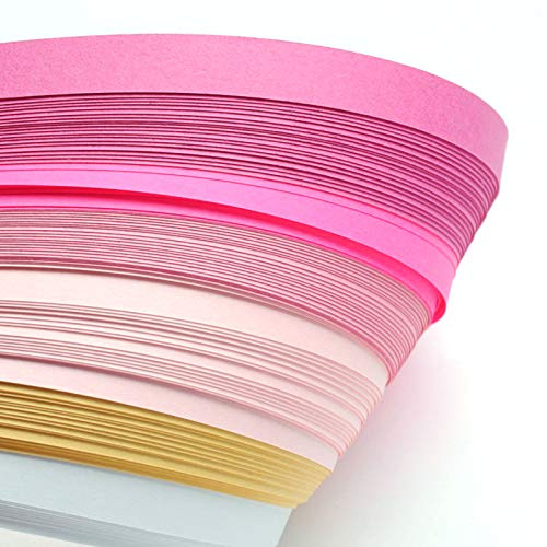 Craftdady Quilling-Papierstreifen, 530 x 10 mm, Rosa, für Bastelarbeiten, Partydekoration, 120 Streifen