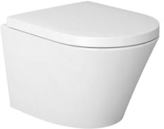Bernstein Spülrandloses WC 1080R 47,5 x 36 x 36 cm aus Sanitärkeramik in Weiß glänzend mit SoftClose-Sitz, wandhängendes Tiefspül-WC mit glatter Oberfläche und DIN-Anschlüssen