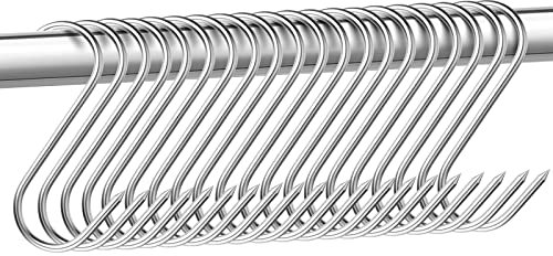 Esteopt 20 ganci a S in acciaio inox, 15 cm, per macellaio, in acciaio inox, per bagno, camera da letto, ufficio, cucina, negozio