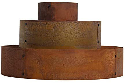 ESTEXO Pflanzpyramide Blumenbeet Hochbeet Kräuterbeet Kräuterspirale Metall Pflanzring Ring Rost Pflanzenpyramide Pflanzbeet (30/60/90 cm)