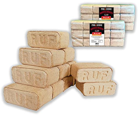 PINI Holzbriketts 100% Buche Hartholzbriketts RUF Kamin Ofen Grill Feuerstelle Brennholz 20 kg