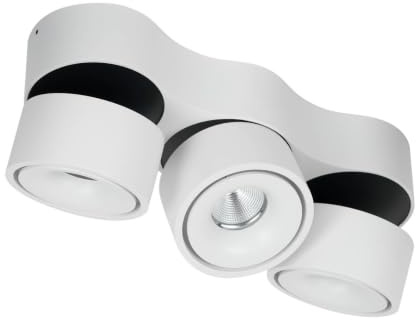 Arcchio LED Deckenleuchte Rotari (Modern) in Weiß aus Aluminium (3 flammig,) - Lampe Deckenlampe Wohnzimmerleuchte