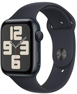 Apple Watch SE (2nd Gen, 2023) [GPS 44mm] Smartwatch with Midnight Aluminium Case with Midnight Sport Band M/L. Fitness & Sleep Tracker, Crash Detection, Heart Rate Monitor