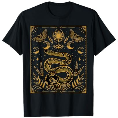 Himmlische Schlange und Sterne Shirt - Hexe Boho Tarot Schlange T-Shirt