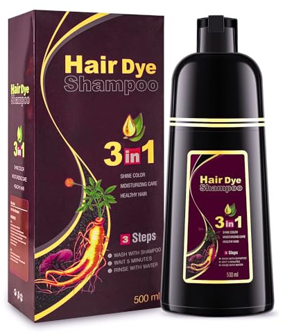 Weinrot wine Hair Color Shampoo für graues Haar, Haarfärbemittel in wenigen Minuten, natürliches und langanhaltendes Haarfärbeshampoo für Männer und Frauen, 14,2 Fl.Oz