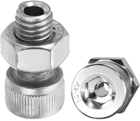 PATIKIL 2 Juego M10x20mm Hexagonal Tapón Tornillo 304 Inoxidable Acero | Cilíndrico Hueco Perno Tuerca Kit Lámpara Roscado Tornillos Pasante Agujero Sujetadores