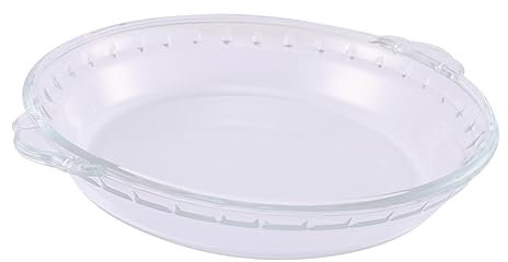 LIFKOME Microwave-Safe 9-inch Glass Pie Plate Sturdy Bakeware Household Oven Cooking Dish