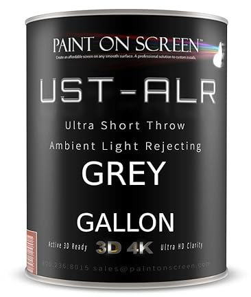 Paint on Screen Projector Screen Paint with Ambient Light Rejection | UST Projector Screen Paint For Picture Perfect 1080 HD and 4K UHD Clarity in High Ambient Light Spaces | Matte Gray, 1 Gallon