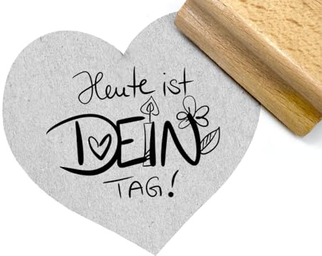 Stempel Heute ist Dein Tag - Textstempel Karten Geschenkanhänger Geschenke Etiketten Schilder selbst gemacht Tütenstempel Deko - zAcheR-fineT