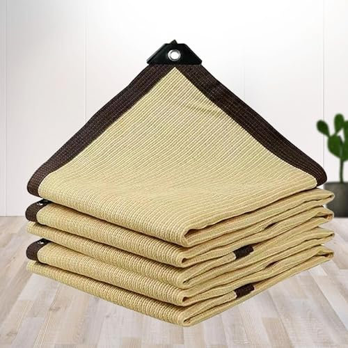 Rete Ombreggiante Per Patio Teli Telo Ombreggiante 3x4 90% Rete Telo Ombra Tessuto Ombreggiante Traforato Tenda A Vela Protezione UV 95% per Giardino Esterno Terrazza Tetto,beige-3x5m