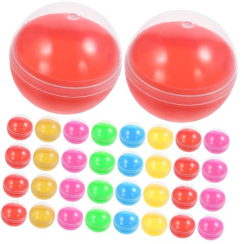 VICASKY 50 bolas de plástico rellenables, redondas para máquinas expendedoras, envoltura de regalos e ideas de manualidades, coloridas y versátiles, para fiestas y eventos