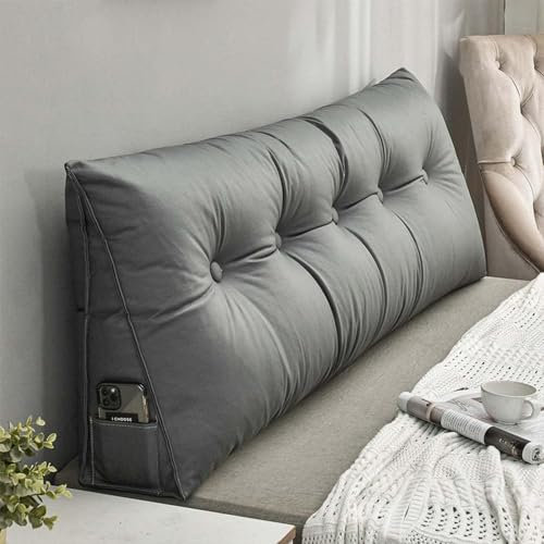 Lesekissen Dreieckkissen Couchkissen Rückenlehne Bett Lesekissen für Bett und Sofa Keilkissen Wandkissen Großes Rückenkissen mit abnehmbarem Bezug 07 180x50x20cm