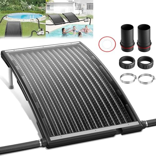 YRHome Solarkollektor Poolheizung 110x65 cm Solarheizung Gebogen Solaranlage Solarpanel Pool Heizungen Solar Poolheizung für für Warmwasser Gartendusche Pool Schwimmbad