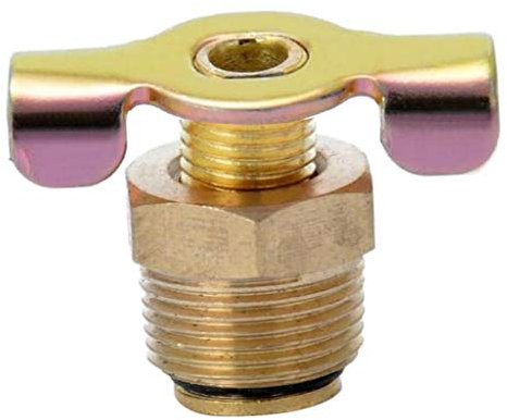 pistro Vanne de vidange en laiton NPT 3/8 pour compresseur d'air, robinet de vidange d'eau, 30 x 24 mm, couleur or