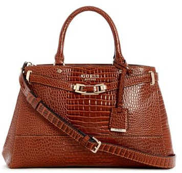 GUESS Silvye Luxury Satchel Cognac