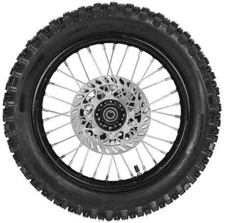 Ensemble de Pneu de Jante de Roue Arrière avec Rotor et Pignon, Poignée Améliorée de Remplacement pour Arbre 90/100-14 15mm Tao Kayo TSD 110 TD 125