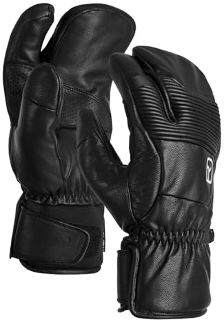 ORTOVOX Full Leather 3 Finger Glove, 56623, Black Raven