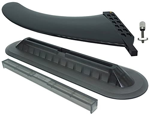 XINFULI Elektrisches Surfbrett, Wasser surfen Ruder mit Basis Kunststoff Nylon Plus Faserflosse Angriffsboot SUP abnehmbar 9 Zoll,Kraftvoller Schub(9+Black)