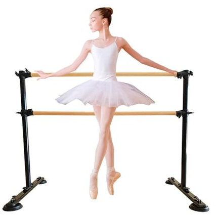 GLJTUO Ballettstange, Tragbar, Verstellbar, Doppelte Ballettstange Für Erwachsene Und Mädchen, Freistehende Ballett-Stretch-Fitness-Tanzstange, Trainingsgerät Für Zuhause Oder,Black-1.2 m/3.9 ft