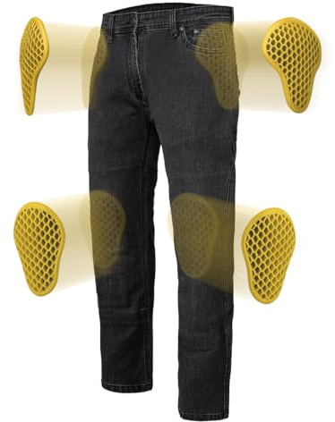 Mycl Turell Motorradhose Herren Jeans - Billy Jeans One Layer AAA Motorrad Hose CE (Schwarz) - mit LEVEL 1 Protektoren - Einlagig und extrem reißfest - Bequem, Stylisch & Sicher (Weite, Länge: 44, 34)