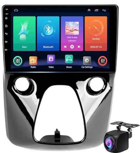 Keoaiob Android 14 De 9 para Ci-troen C1 2014-2021 Carplay Stereo Bluetooth Android Auto Head Unidad Car Sat Narl Dab+Radio Bluetooth Car Multimedia Player FM/Am Radio WiFi(Color:8-Core 6+128G)