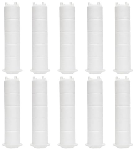 YOFDAL 10 Pièces Filtre Pommeau de Douche，Filtre Douche en Coton PP de Douchette Anti-calcaire Amovible pour Douchette (9,1 x 2,3 cm)