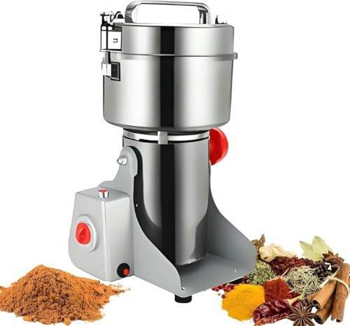 Gpxhbcb Molino de Granos eléctrico de Acero Inoxidable de 800/1000/1500/2500 g, máquina trituradora Comercial de Alta Velocidad, pulverizador para Especias, Hierbas y Granos Secos, Cereales 1000g