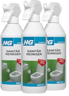 HG Sanitär Reiniger – 3er Set Badreiniger gegen Kalk Für WC Dusche & Armaturen