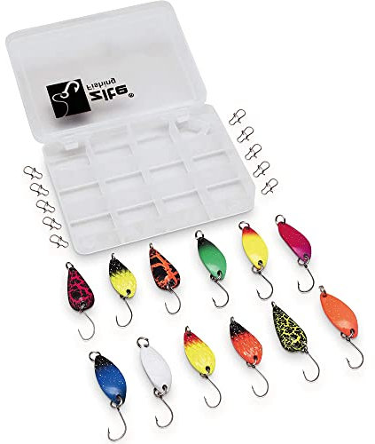 Zite Fishing Forellen-Blinker Set 23-TLG - Trout Spoons Forelle Barsch - Ultra Light Köder 3g Einzelhaken + Köder-Box