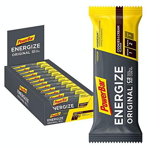 Powerbar Energize Original Cookies & Cream 25x55g - High Carb Energieriegel + C2MAX Magnesium und Natrium
