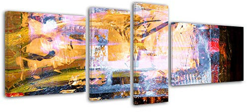 Declina Großformat, Kunstdruck auf Leinwand, Dekoration für Wohnzimmer, modernes Leinwand, abstraktes Leinwand, Quadptychon Hamal 120 x 50 cm, Mehrfarbig, Leinen, Mehrfarbig, 120x50 cm