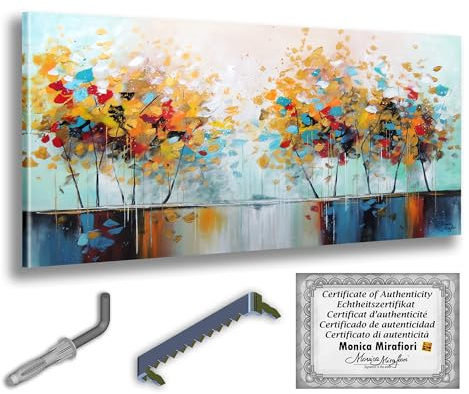 Monica Mirafiori I 100% HANDGEMALT I Gemälde Kreis 140x70cm | Gemälde Handgemalt | Acrylgemälde | Sehr Großes Acrylbild I Moderne Kunst I Kunstbilder